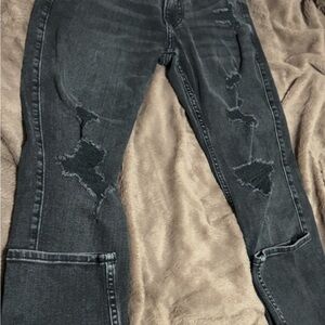 Hollister Black Washed Ripped Skinny Jeans
